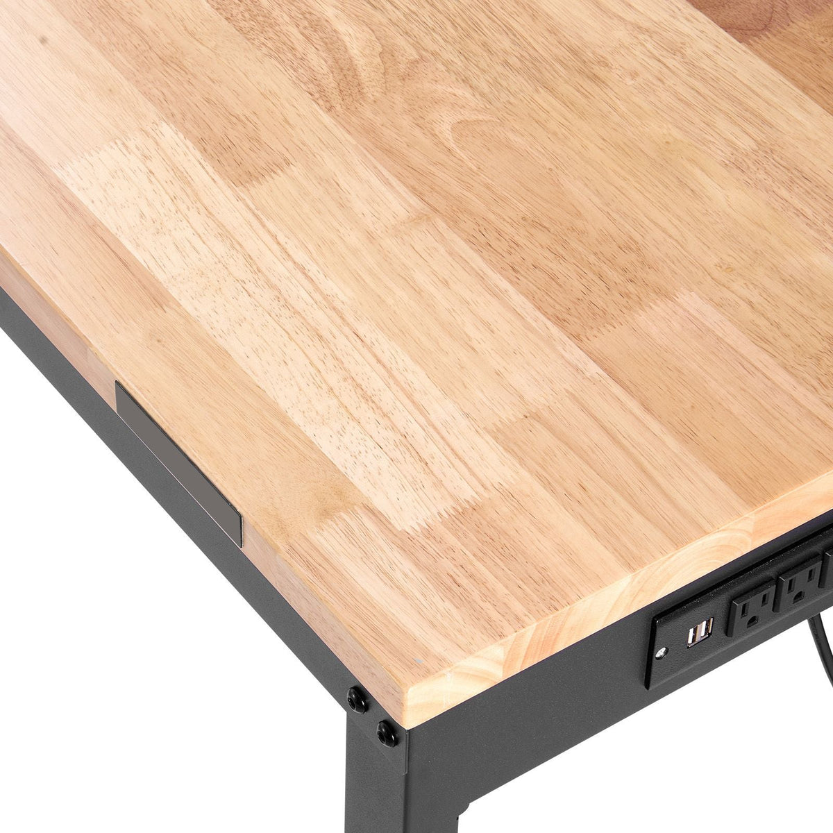 Adjustable Workbench, 2000 lbs Capacity, 61 x 20-inch Heavy Duty Work Bench with 27.1-36 Inches Height Adjustment, Garage Workbench with Power Outlets, Suitable for Office, Garage, Workshop