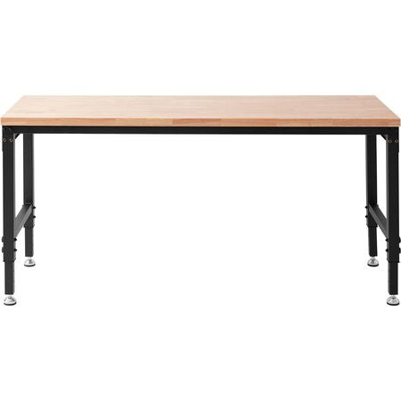 Adjustable Workbench, 72" L X 25" W Garage Worktable with Universal Wheels, 28-39.5" Heights & 3000 LBS Load Capacity, with Power Outlets & Hardwood Top & Storage & Foot Pads, for Office Home