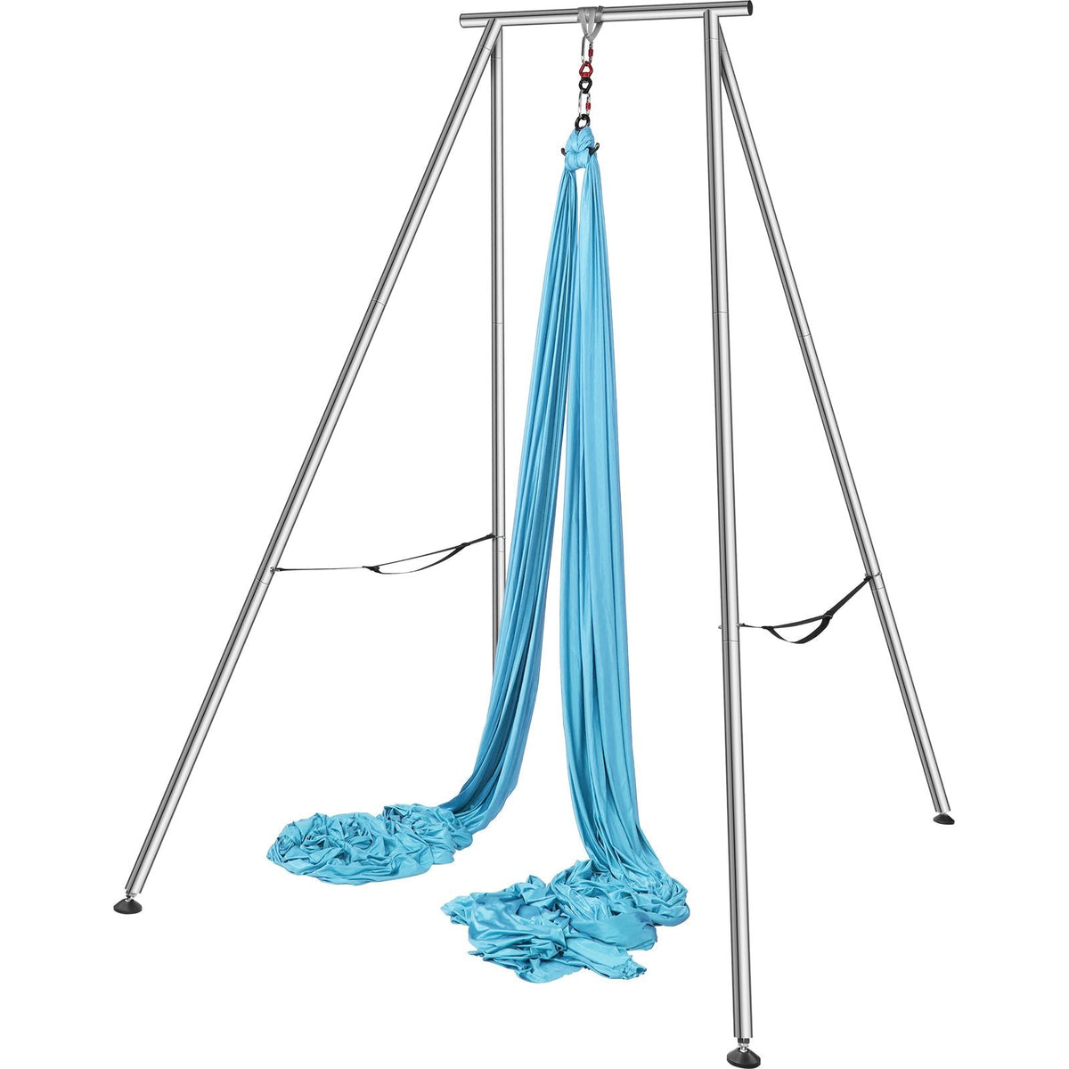 Aerial Yoga Frame & Yoga Hammock, 9.67 ft Height Professional Yoga Swing Stand Comes with 13.1 Yards Aerial Hammock, Max 551.15 lbs Load Capacity Yoga Rig for Indoor Outdoor Aerial Yoga, Blue