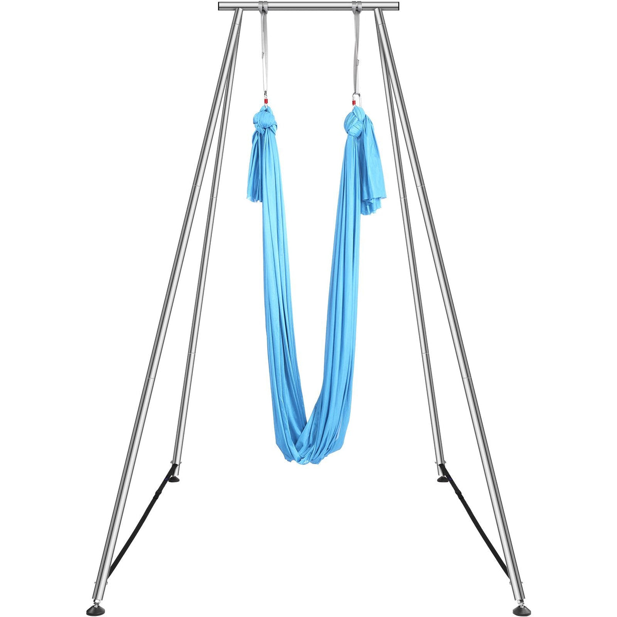 Aerial Yoga Frame & Yoga Hammock, 9.67 ft Height Professional Yoga Swing Stand Comes with 13.1 Yards Aerial Hammock, Max 551.15 lbs Load Capacity Yoga Rig for Indoor Outdoor Aerial Yoga, Blue