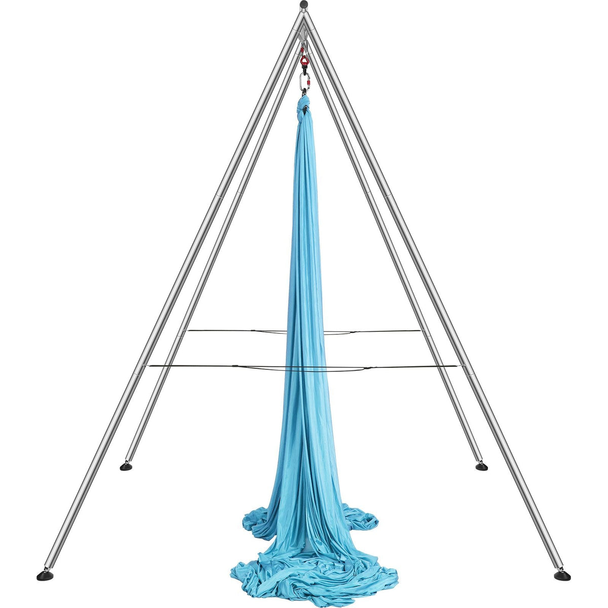 Aerial Yoga Frame & Yoga Hammock, 9.67 ft Height Professional Yoga Swing Stand Comes with 13.1 Yards Aerial Hammock, Max 551.15 lbs Load Capacity Yoga Rig for Indoor Outdoor Aerial Yoga, Blue