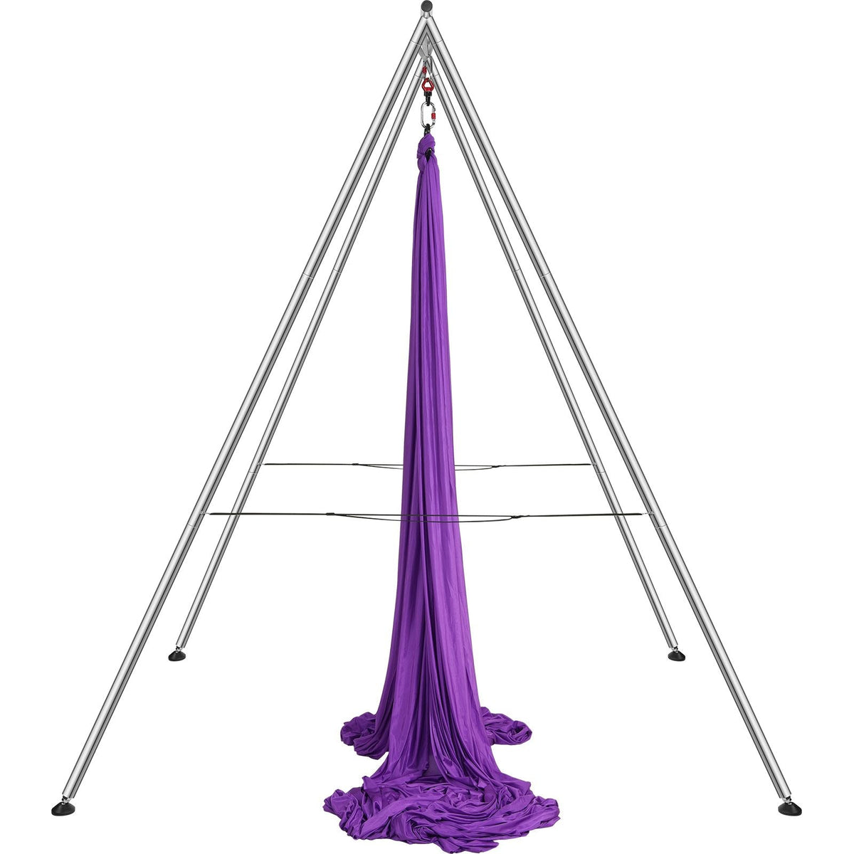 Aerial Yoga Frame & Yoga Hammock, 9.67 ft Height Professional Yoga Swing Stand Comes with 13.1 Yards Aerial Hammock, Max 551.15 lbs Load Capacity Yoga Rig for Indoor Outdoor Aerial Yoga, Purple