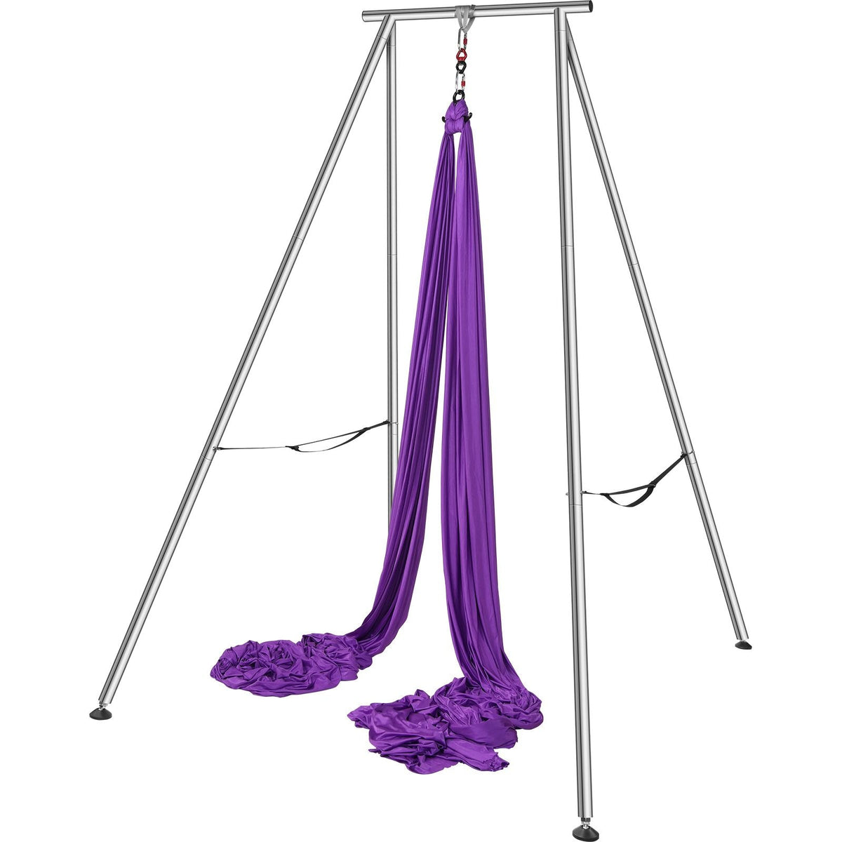 Aerial Yoga Frame & Yoga Hammock, 9.67 ft Height Professional Yoga Swing Stand Comes with 13.1 Yards Aerial Hammock, Max 551.15 lbs Load Capacity Yoga Rig for Indoor Outdoor Aerial Yoga, Purple