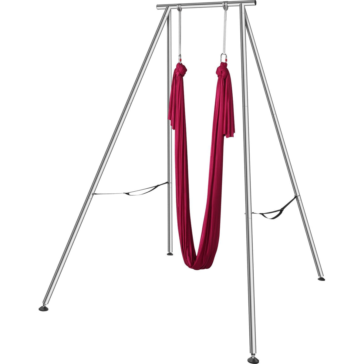 Aerial Yoga Frame & Yoga Hammock, 9.67 ft Height Professional Yoga Swing Stand Comes with 6.6 Yards Aerial Hammock, Max 551.15 lbs Load Capacity, Yoga Rig for Indoor Outdoor Aerial Yoga, Red