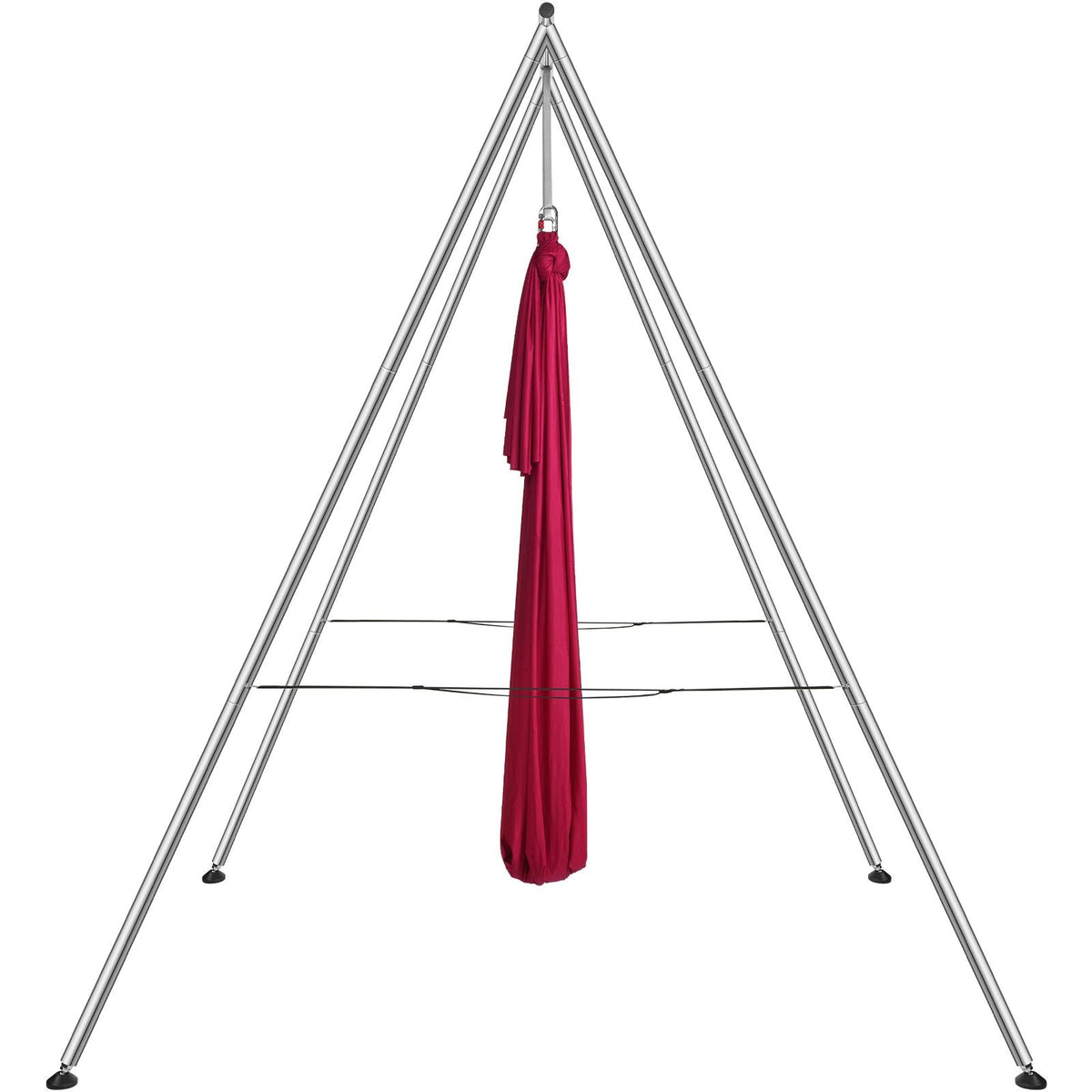 Aerial Yoga Frame & Yoga Hammock, 9.67 ft Height Professional Yoga Swing Stand Comes with 6.6 Yards Aerial Hammock, Max 551.15 lbs Load Capacity, Yoga Rig for Indoor Outdoor Aerial Yoga, Red