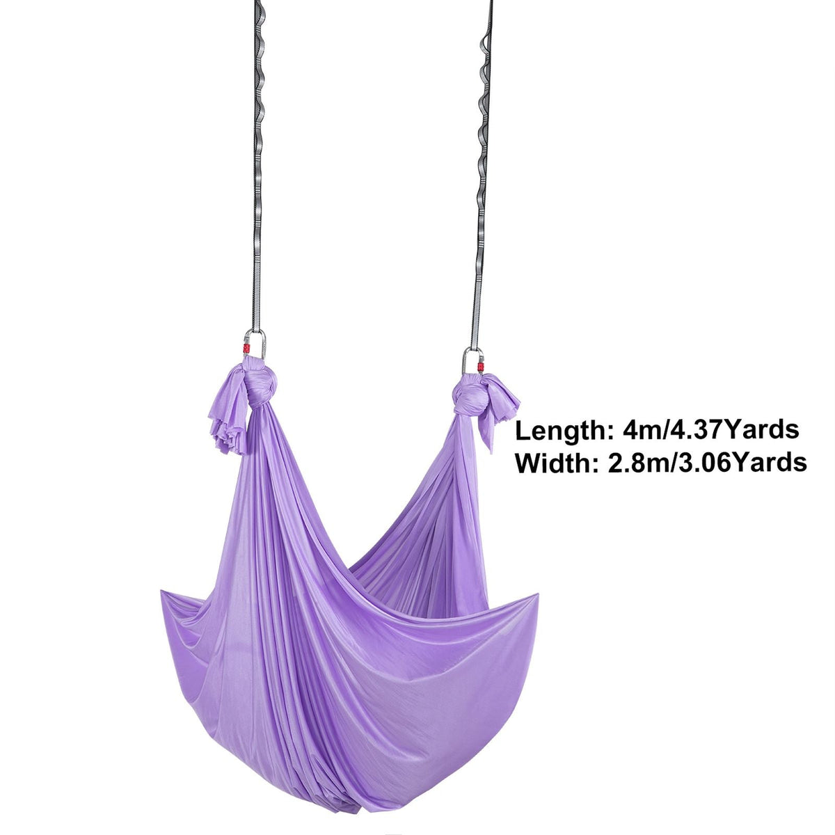 Aerial Yoga Hammock & Swing, 4.4 Yards, Yoga Starter Kit with 100gsm Nylon Fabric, Full Rigging Hardware and Easy Set-up Guide, Antigravity Flying for All Levels Fitness Bodybuilding, Purple