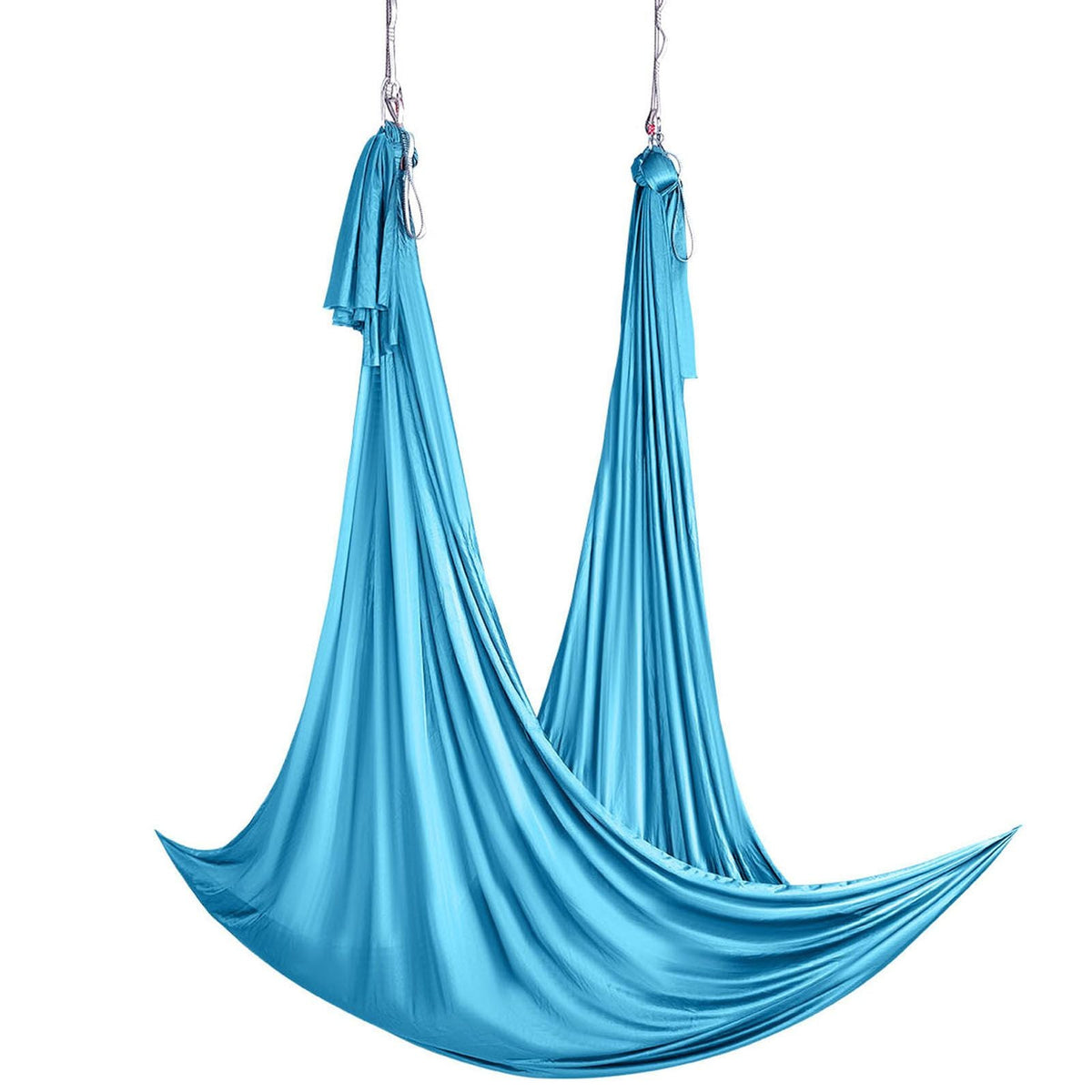 Aerial Yoga Hammock & Swing, 5.5 Yards, Aerial Yoga Starter Kit with 100gsm Nylon Fabric, Full Rigging Hardware & Easy Set-up Guide, Antigravity Flying for All Levels Fitness Bodybuilding, Blue