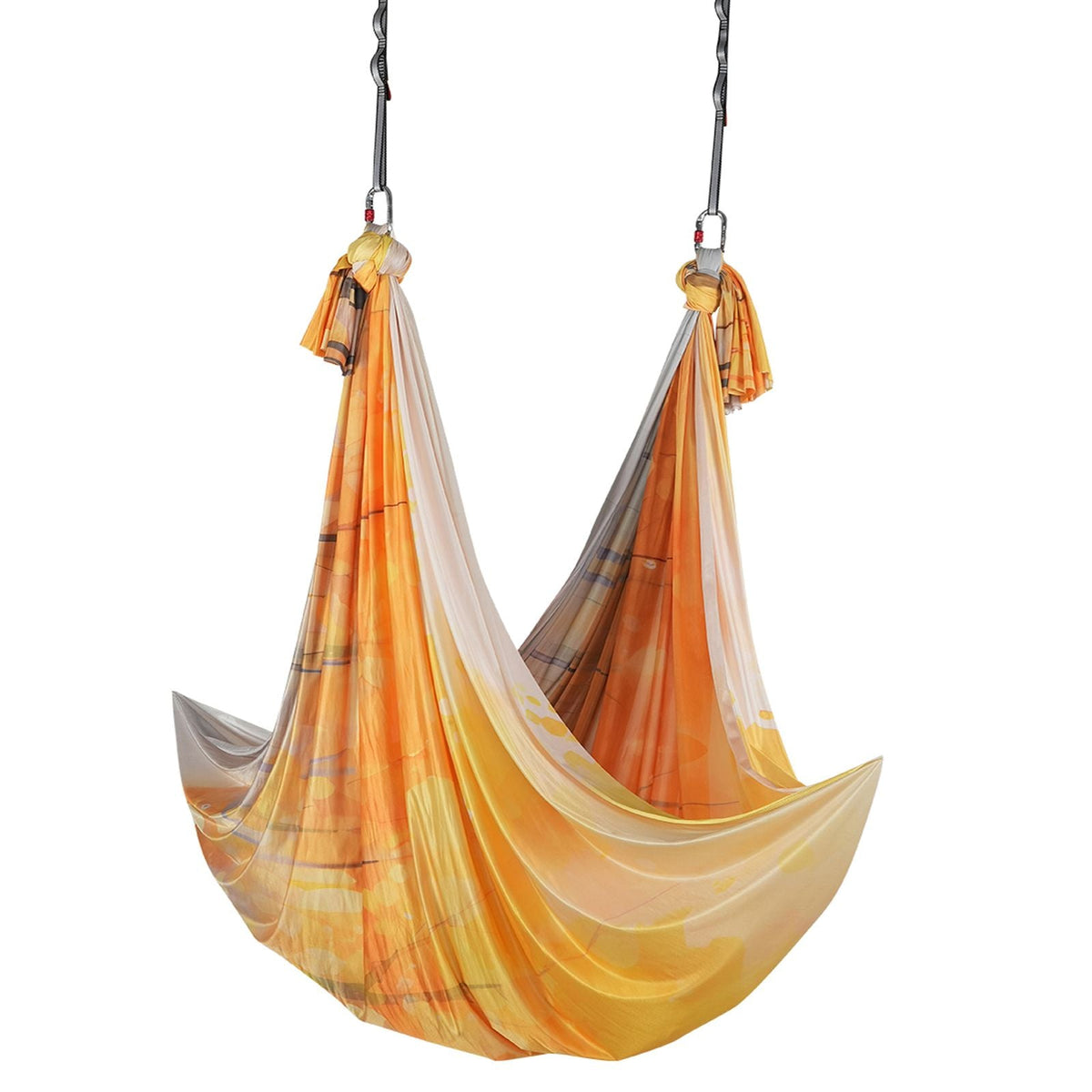 Aerial Yoga Hammock & Swing, 5.5 Yards, Aerial Yoga Starter Kit with 100gsm Nylon Fabric, Full Rigging Hardware & Easy Set-up Guide, Antigravity Flying for All Levels Fitness Bodybuilding, Gold
