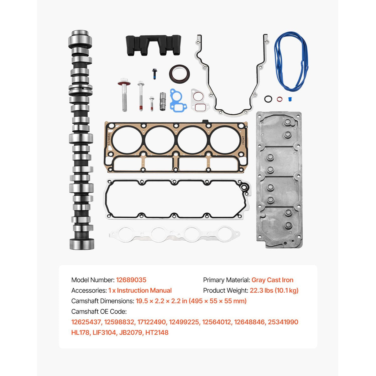 AFM Disabled Kit with Camshaft Lifters, 19-Piece Set, Fit 2007-2013 Chevrolet Avalanche/Suburban 1500/Tahoe, 2007 Silverado 1500 CLASSIC/GMC Sierra 1500 CLASSIC, 5.3L 4.8L Truck/SUV Engines