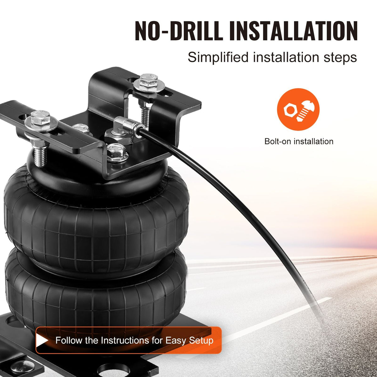 Air Bag Suspension Kit, Air Springs Suspension Bag Kit Compatible with 2001-2010 Chevrolet Silverado 2500/3500HD and GMC Sierra 2500/3500HD 4WD RWD, 5000 lbs Loading, 5 to 100 PSI