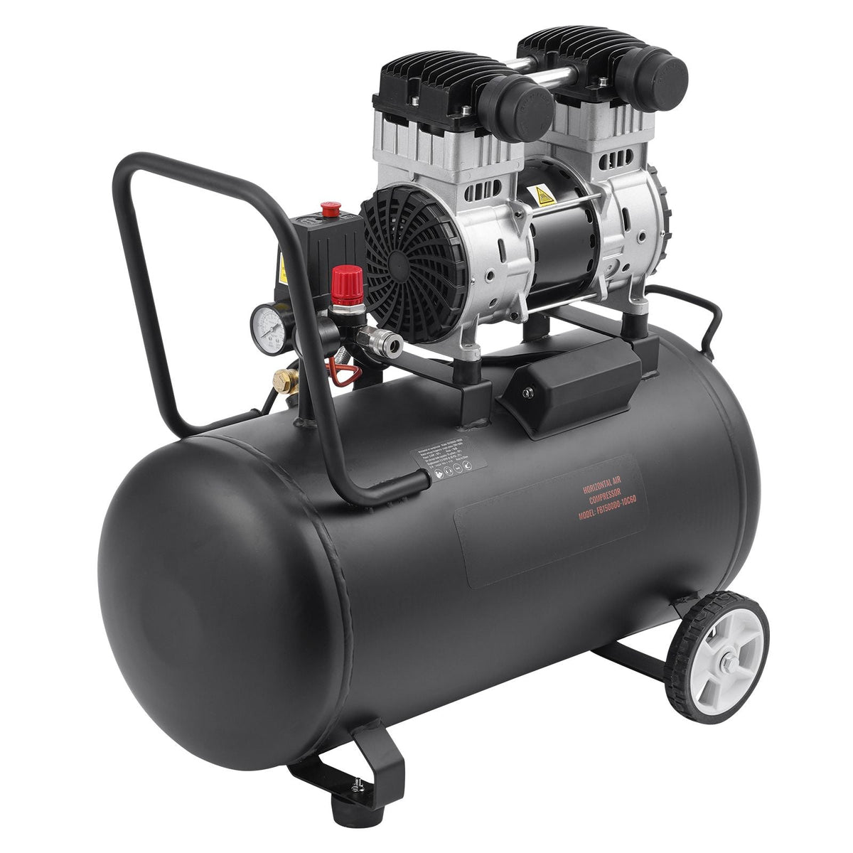 Air Compressor, 15 Gallon Steel Tank, 2HP 5.3 CFM@90 PSI Oil Free Air Compressor & Max. 125PSI Pressure, 78dB Ultra Quiet Portable Compressor, for Auto Repair, Tire Inflation, Spray Painting