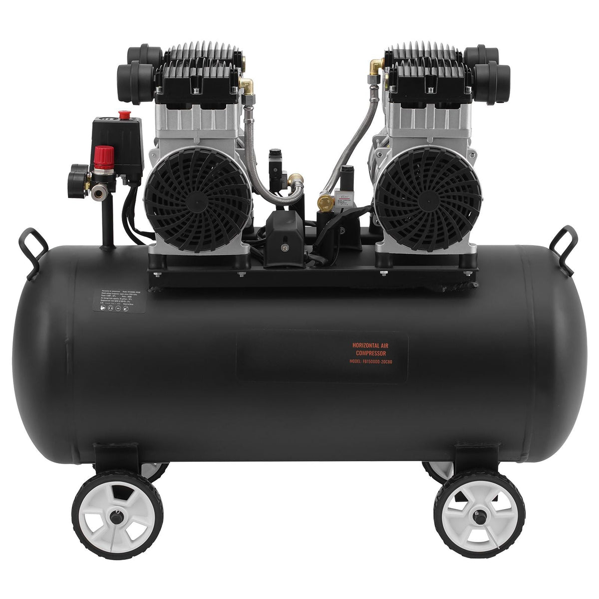Air Compressor, 20 Gallon Steel Tank, 4HP 10.6 CFM@90 PSI Oil Free Air Compressor & Max. 125PSI Pressure, 78dB Ultra Quiet Portable Compressor, for Auto Repair, Tire Inflation, Spray Painting