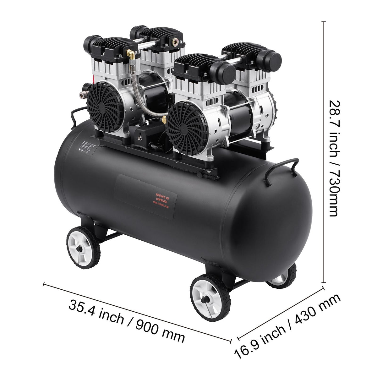 Air Compressor, 20 Gallon Steel Tank, 4HP 10.6 CFM@90 PSI Oil Free Air Compressor & Max. 125PSI Pressure, 78dB Ultra Quiet Portable Compressor, for Auto Repair, Tire Inflation, Spray Painting