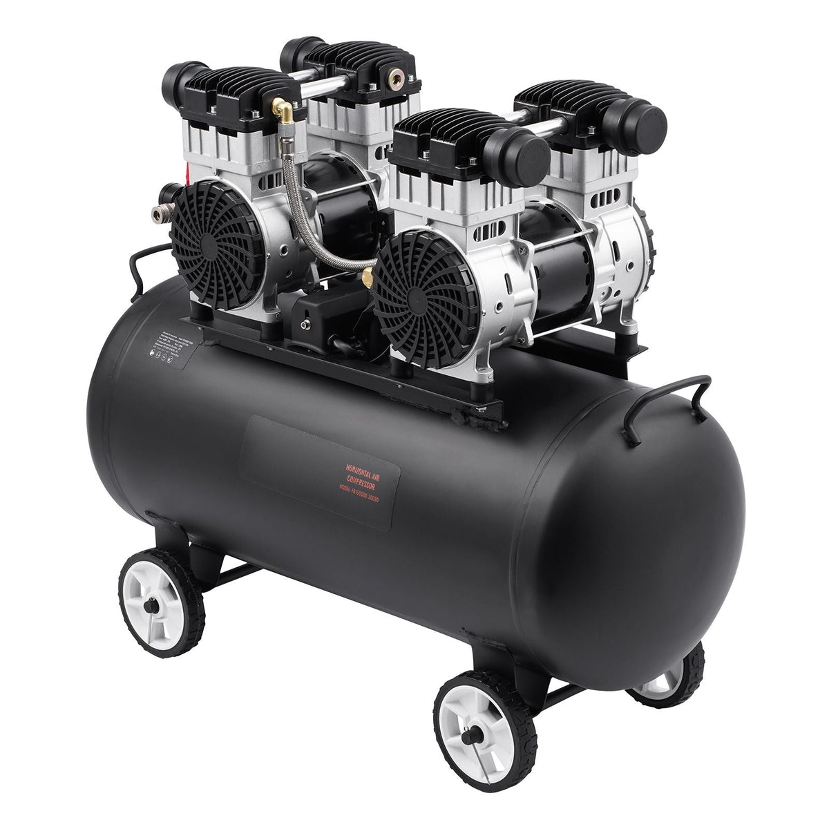 Air Compressor, 20 Gallon Steel Tank, 4HP 10.6 CFM@90 PSI Oil Free Air Compressor & Max. 125PSI Pressure, 78dB Ultra Quiet Portable Compressor, for Auto Repair, Tire Inflation, Spray Painting
