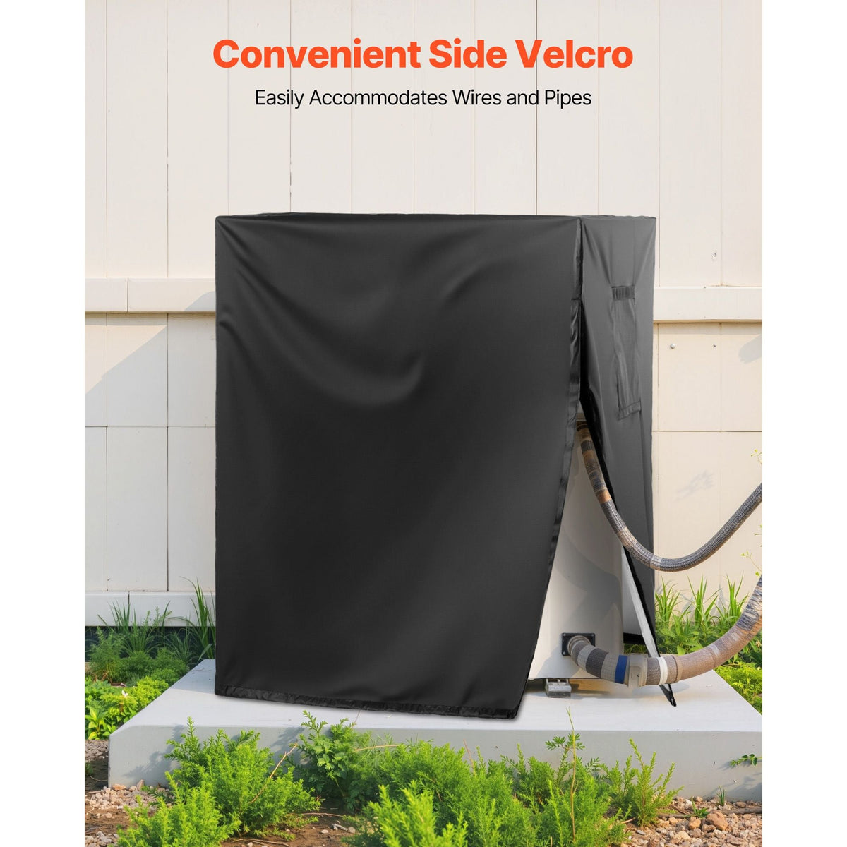 Air Conditioner Cover, 24 x 24 x 30 inch Ac Cover for Air Conditioning Unit, Three-Layer, Waterproof Polyester Fabric, Mesh Ventilation, Universal Defender for Outdoor Outside Ac Unit, Black