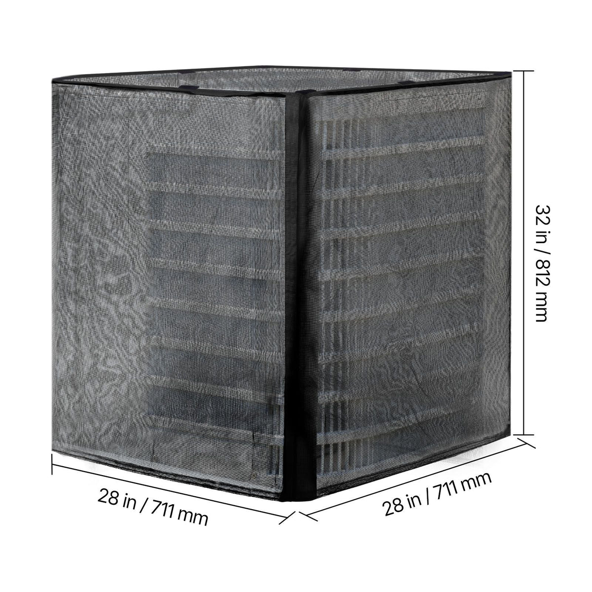 Air Conditioner Cover, 28 x 28 x 32 inch Ac Cover for Air Conditioning Unit, Dual-Layer, Detachable Canopy,Waterproof Polyester, Universal HVAC Protector for Outdoor Outside Ac Unit, Black