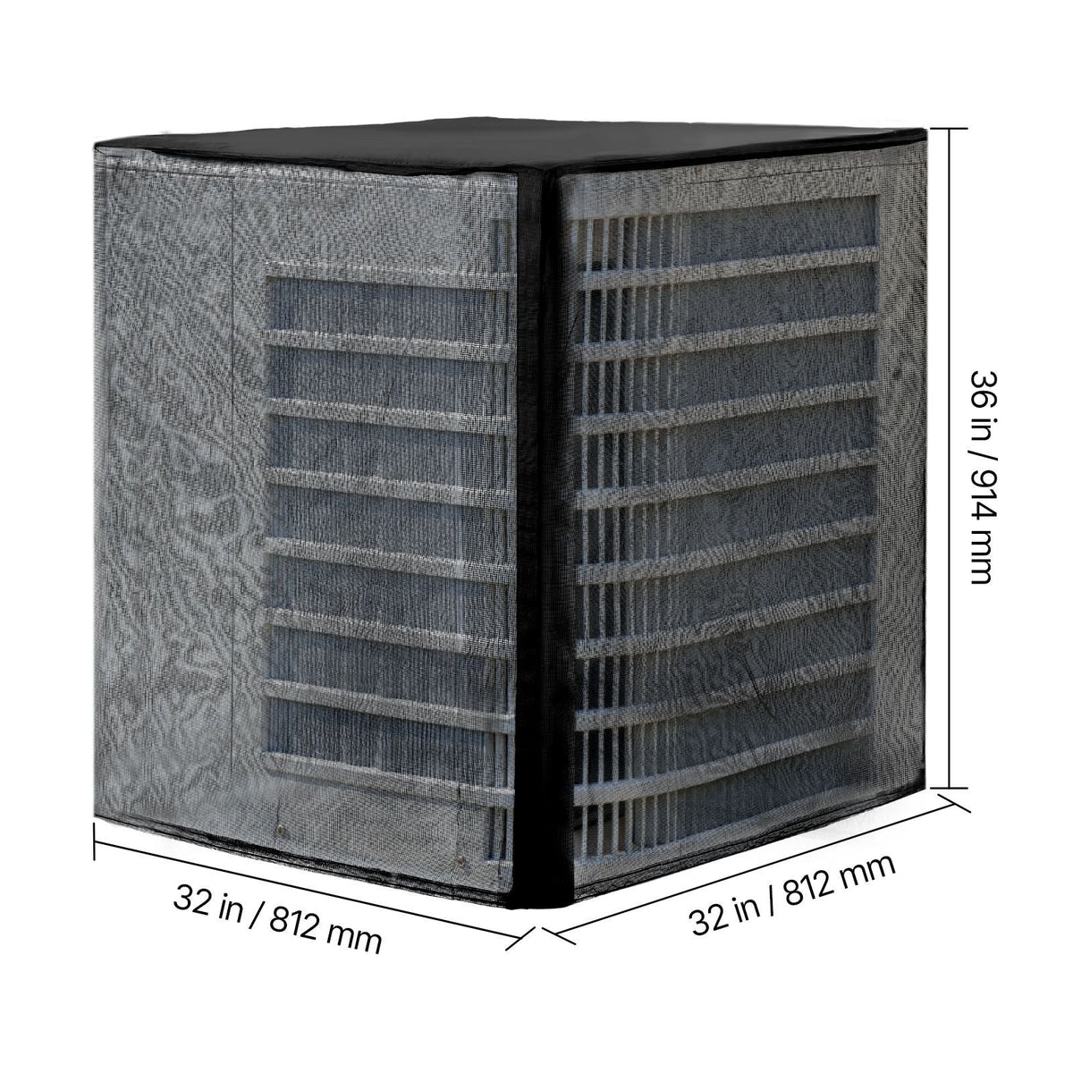 Air Conditioner Cover, 32 x 32 x 36 inch Ac Cover for Air Conditioning Unit, Dual-Layer, Detachable Canopy,Waterproof Polyester, Universal HVAC Protector for Outdoor Outside Ac Unit, Black