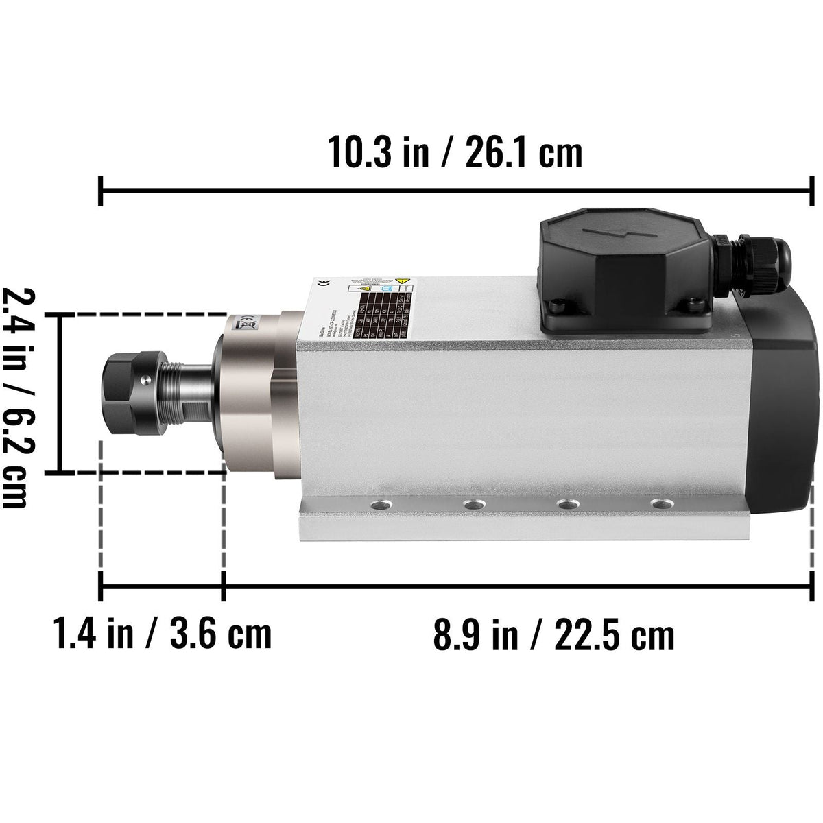 Air Cooled Spindle Motor 2.2KW CNC Spindle Motor 220V Square Air Cooled Spindle Motor ER20 Collet 24000 RPM CNC Spindle 6A Spindle Motor 400 Hz for CNC Router Engraving Milling Machine