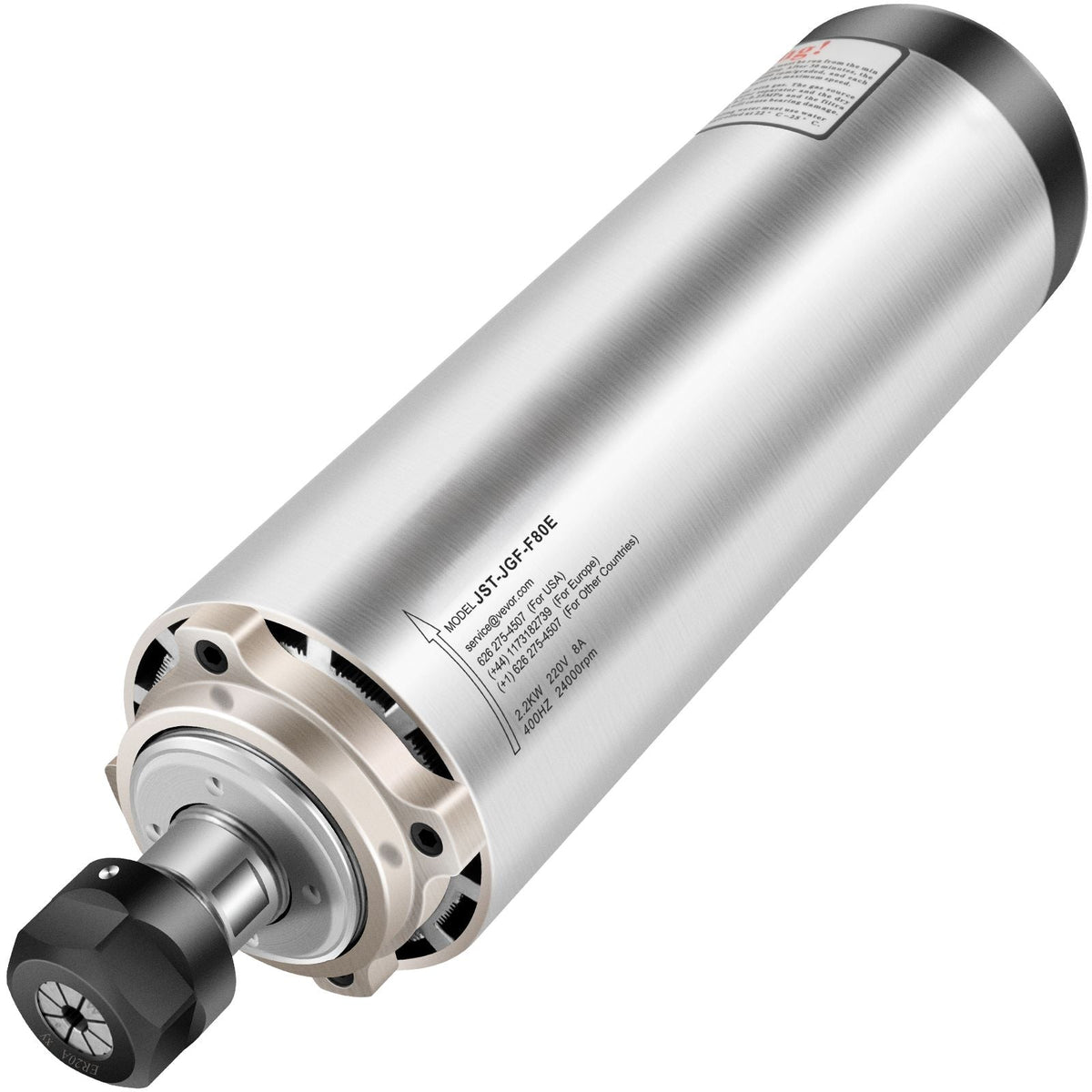 Air Cooled Spindle Motor ER20 CNC Spindle Milling Motor 2.2KW Spindle Motor 24000 RPM 400 Hz for CNC Router Engraving Milling Grind Machine(220V)