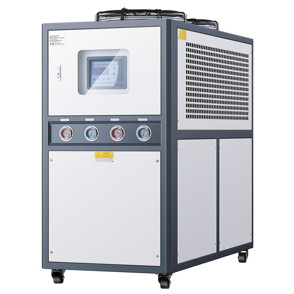 Air-Cooled Water Chiller, 12.3 HP, Industrial Water Chiller with 30,240 Kcal/h Cooling Capacity, Dual Compressor, 37 Gal Large Tank, LED Display, Cooler for Cooling Water, Not Air Conditioner