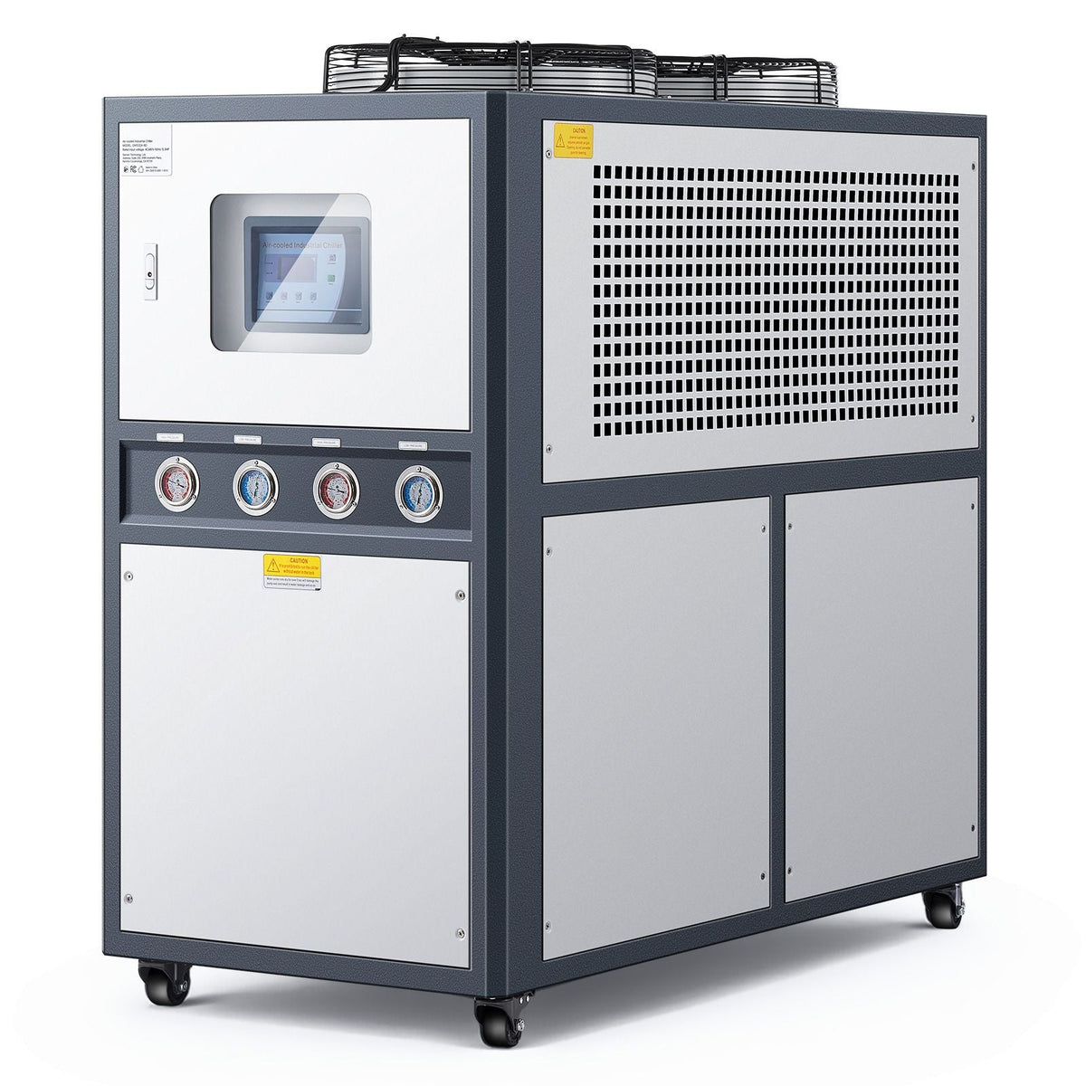 Air-Cooled Water Chiller, 12.3 HP, Industrial Water Chiller with 30,240 Kcal/h Cooling Capacity, Dual Compressor, 37 Gal Large Tank, LED Display, Cooler for Cooling Water, Not Air Conditioner