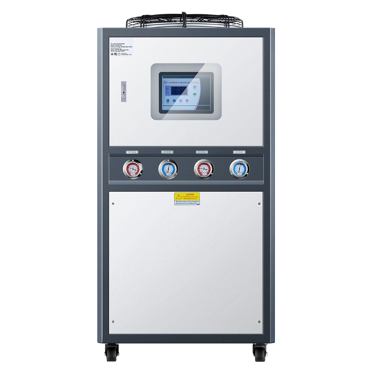 Air-Cooled Water Chiller, 12.3 HP, Industrial Water Chiller with 30,240 Kcal/h Cooling Capacity, Dual Compressor, 37 Gal Large Tank, LED Display, Cooler for Cooling Water, Not Air Conditioner