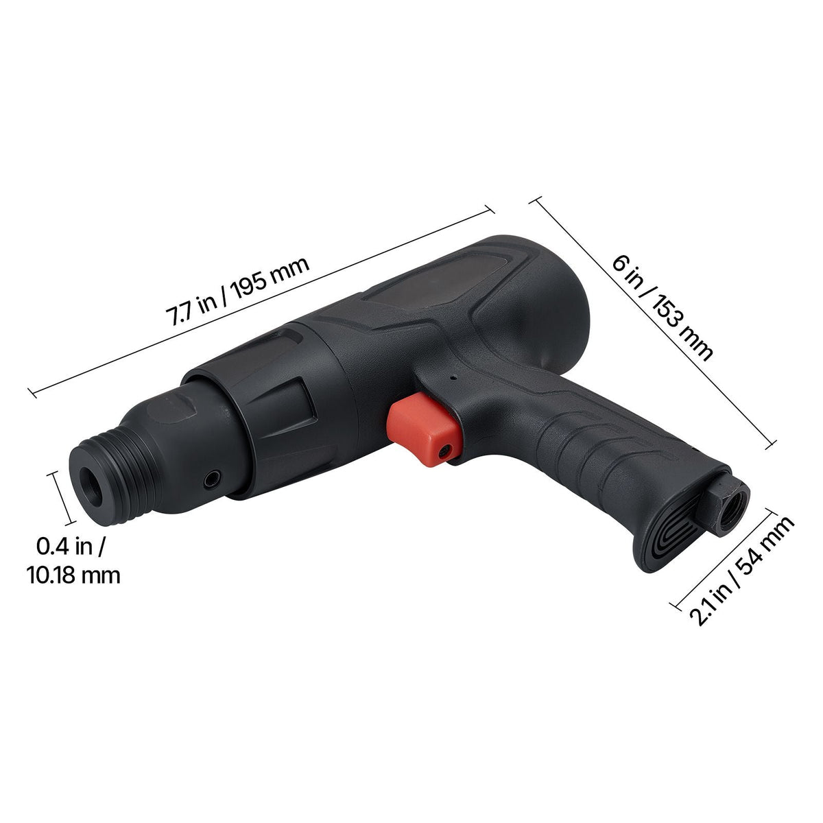 Air Hammer, 2500-2700BPM Pneumatic Hammer with 2.76-inch Stroke & 4PCS 6.7" Long Barrel Chisels, Pistol-Grip Compact Air Chisel Pneumatic Shovel Tool for Cutting Scraping Demolishing