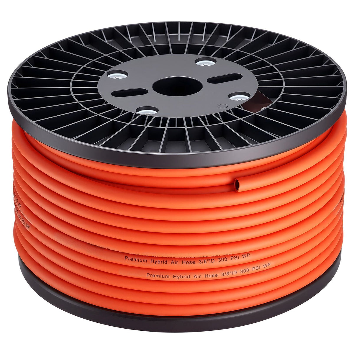 Air Hose, 3/8'' x 250ft Hybrid Air Hose, Lightweight, Kink Resistant, Pneumatic Hoses with Three-Layer Hybrid Material for Auto, Home & Building, 300 PSI, All-Weather Flexibility, Orange