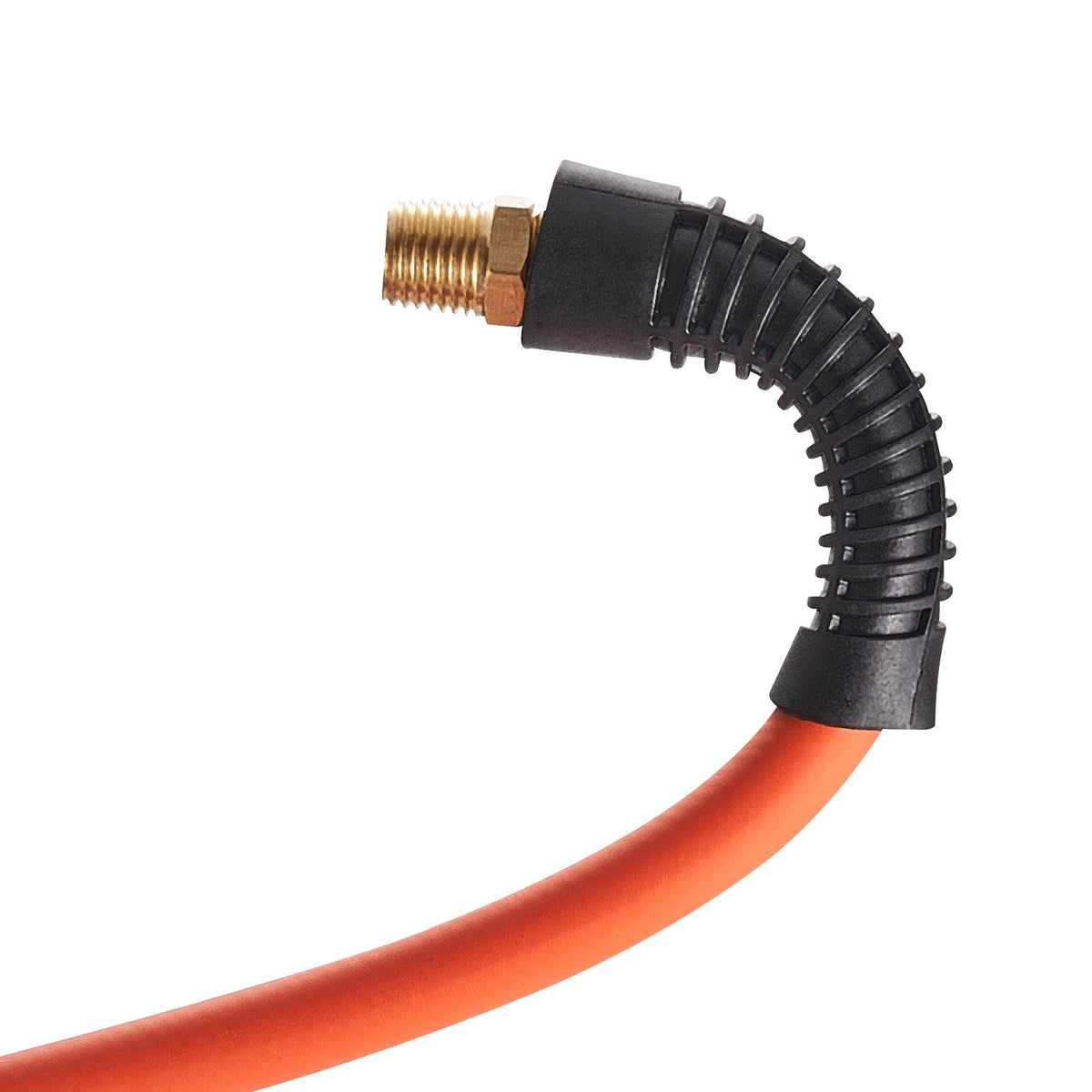 Air Hose, 3/8'' x 25ft Hybrid Air Hose, Lightweight, Kink Resistant, Pneumatic Hoses with 1/4 inch Solid Brass Male Fitting, Three-Layer Hybrid Material, 300 PSI, All-Weather Flexibility, Orange