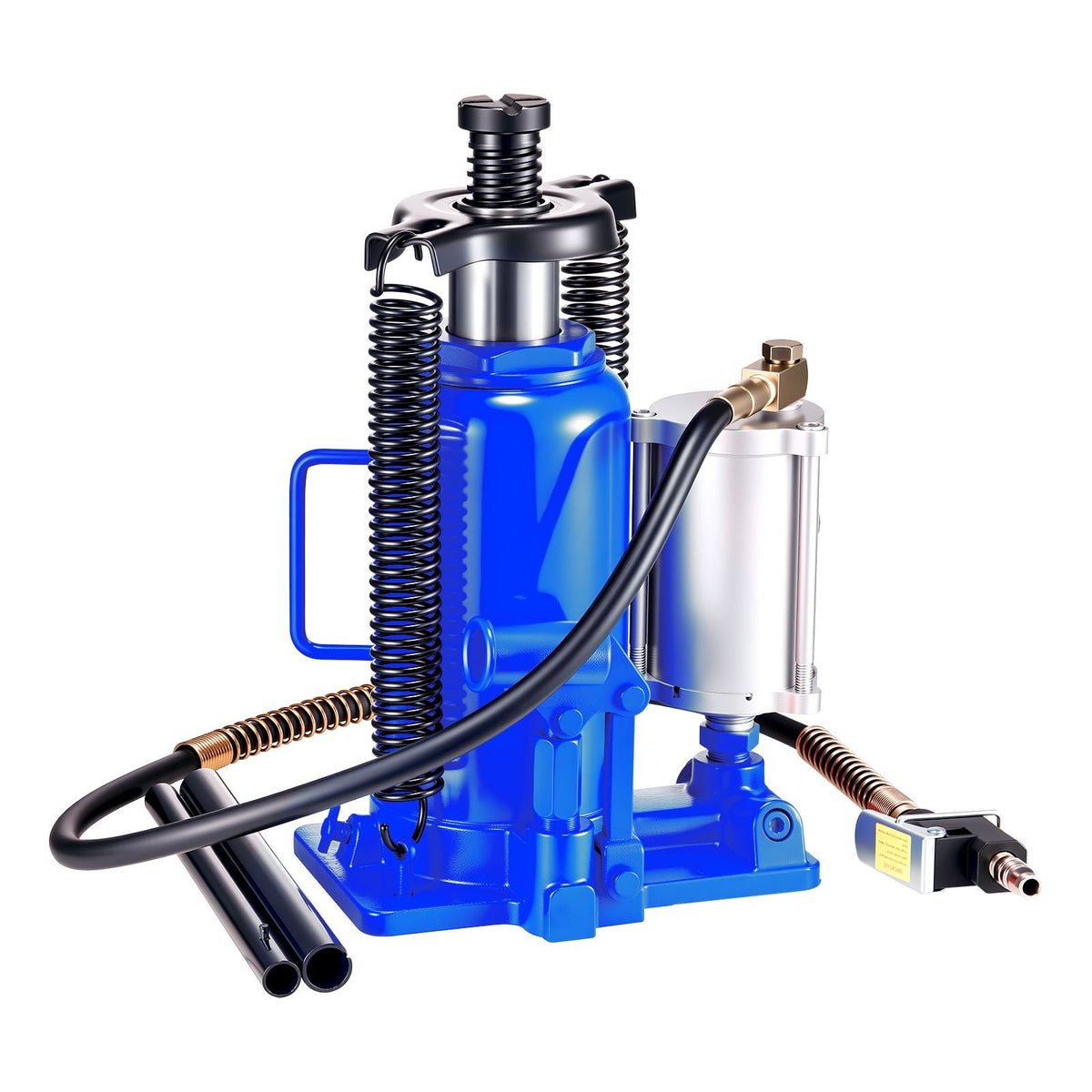 Air Hydraulic Bottle Jack, 20 Ton (44092 lbs) Capacity, 10.2-19.5 Inch Lifting Range, Pneumatic/Manual Heavy Duty Welded Bottle Jack with Pump for Car, SUV, Pickup, Truck, RV, Auto Repair, Blue