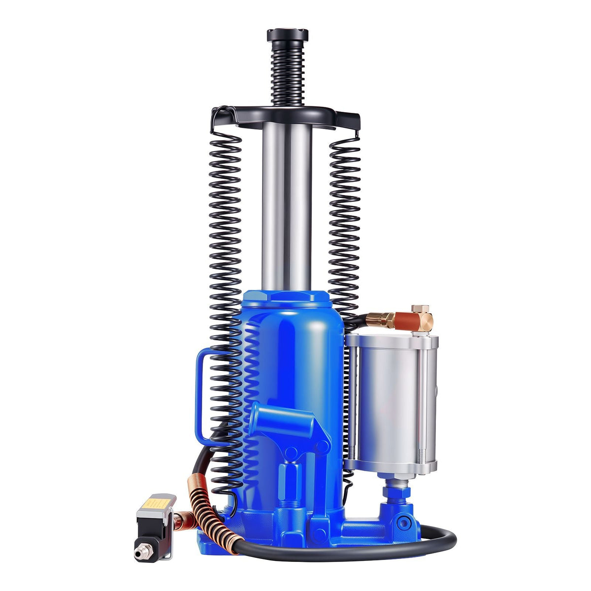 Air Hydraulic Bottle Jack, 20 Ton (44092 lbs) Capacity, 10.2-19.5 Inch Lifting Range, Pneumatic/Manual Heavy Duty Welded Bottle Jack with Pump for Car, SUV, Pickup, Truck, RV, Auto Repair, Blue