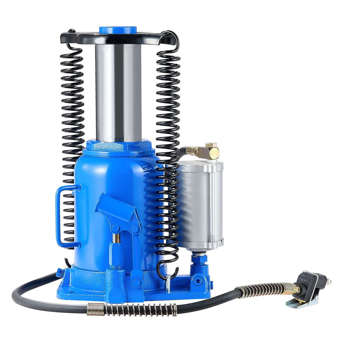 Air Hydraulic Bottle Jack, 32 Ton (70546.9 lbs) Capacity, 10-16.3 Inch Lifting Range, Pneumatic/Manual Heavy Duty Welded Bottle Jack with Pump for Car, SUV, Pickup, Truck, RV, Auto Repair, Blue