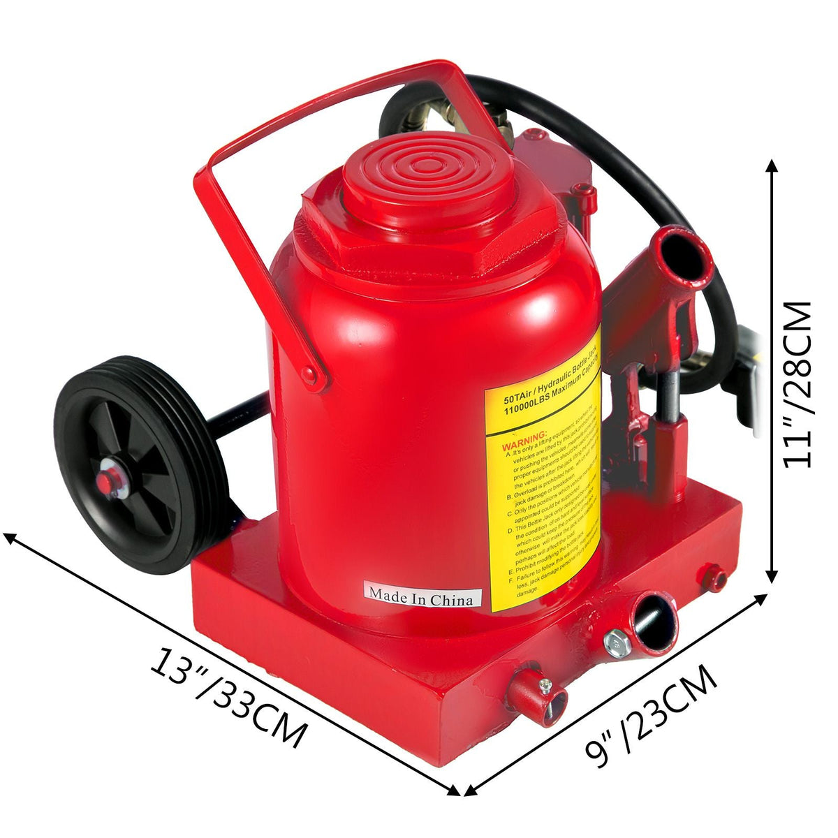 Air Hydraulic Bottle Jack 50 Ton Bottle Jack 110231lbs Air Jack Rugged Steel Construction Heavy Duty for Auto Truck RV Repair Lift Tools