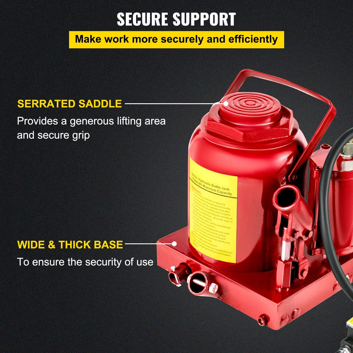 Air Hydraulic Bottle Jack 50 Ton Bottle Jack 110231lbs Air Jack Rugged Steel Construction Heavy Duty for Auto Truck RV Repair Lift Tools