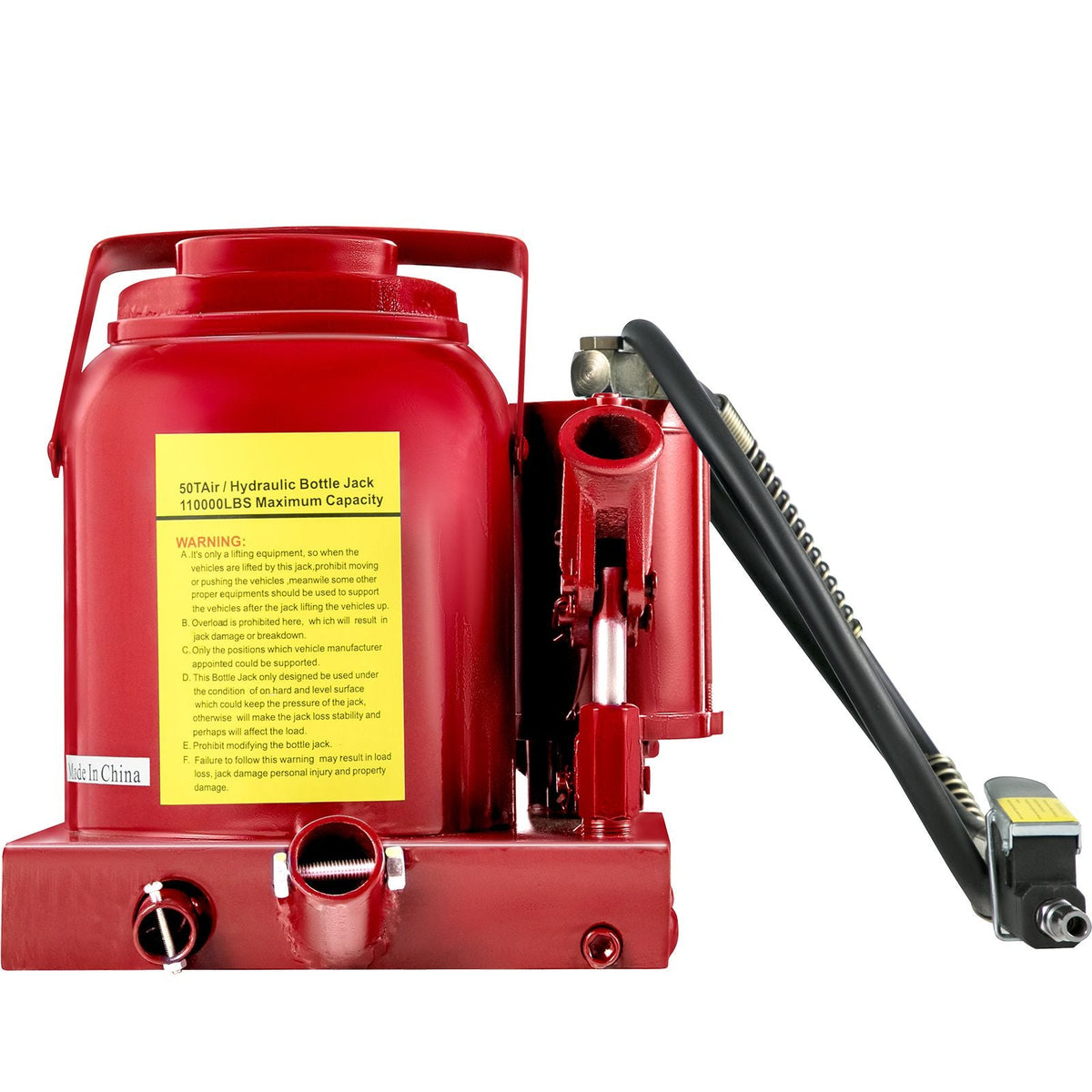 Air Hydraulic Bottle Jack 50 Ton Bottle Jack 110231lbs Air Jack Rugged Steel Construction Heavy Duty for Auto Truck RV Repair Lift Tools