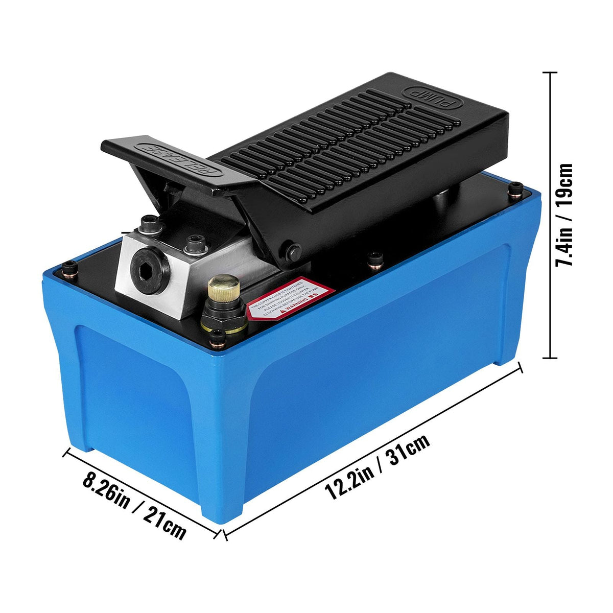 Air Hydraulic Pump 10000 PSI Air Over Hydraulic Pump 1/2 Gal Reservoir Air Treadle Foot Actuated Hydraulic Pump 3/8" NPT with 6.56 ft Hose 2 Connector Single Acting for Car Repair (Blue)