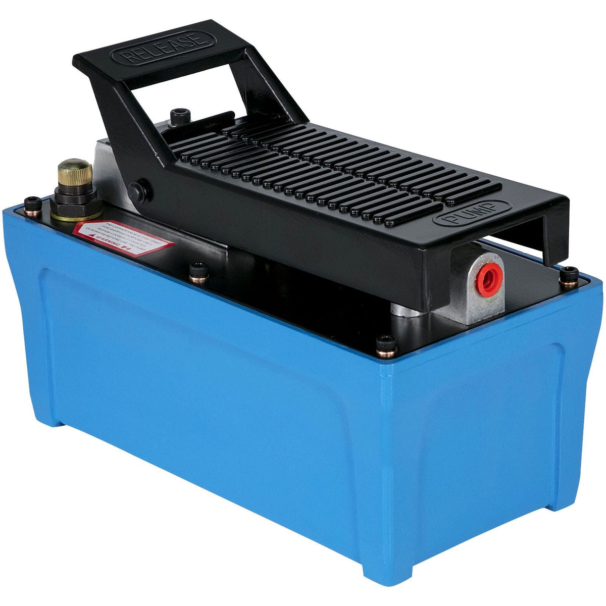 Air Hydraulic Pump 10000 PSI Air Over Hydraulic Pump 1/2 Gal Reservoir Air Treadle Foot Actuated Hydraulic Pump 3/8" NPT with 6.56 ft Hose 2 Connector Single Acting for Car Repair (Blue)