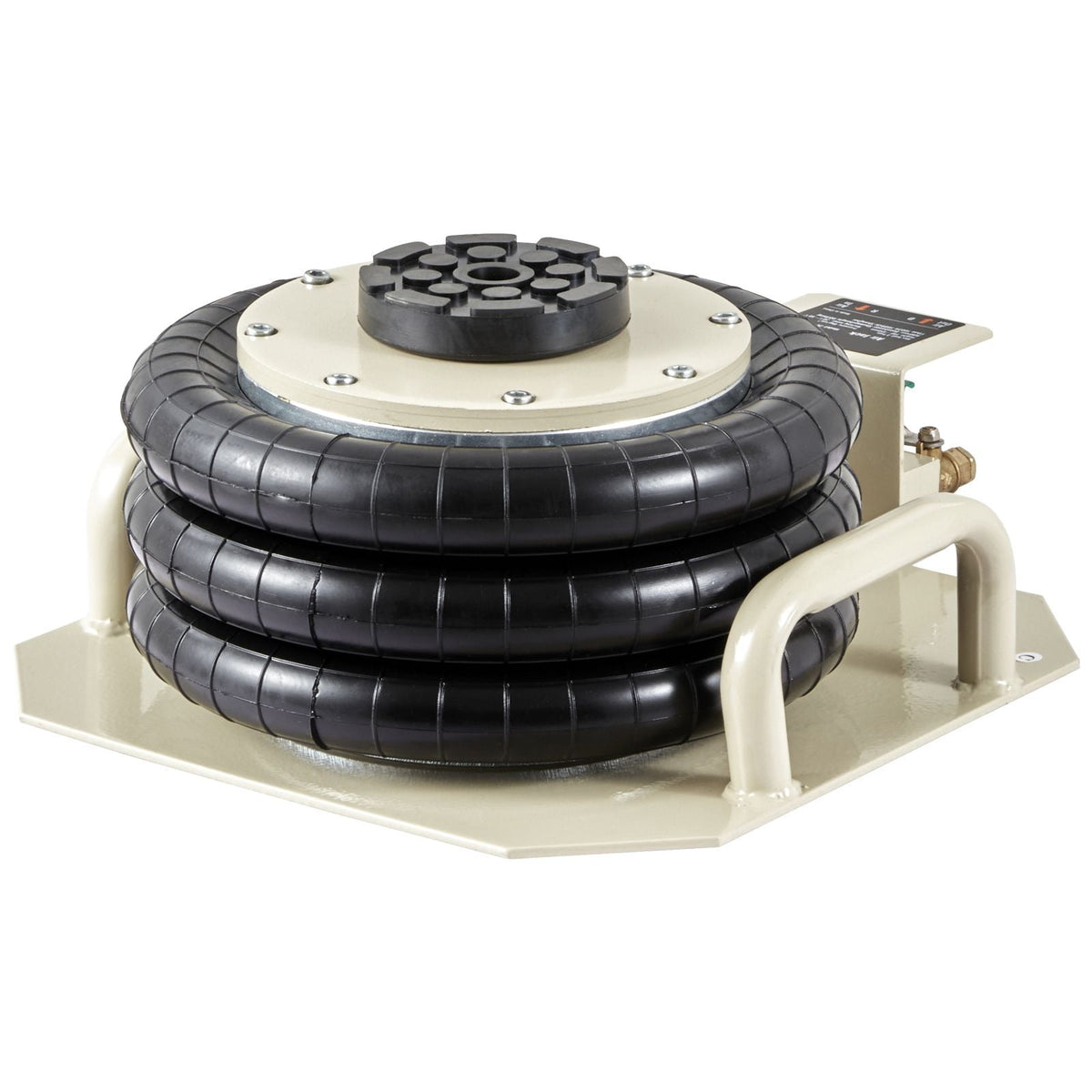 Air Jack, 3 Ton/6600 lbs Triple Bag Air Jack, Airbag Jack with Six Steel Pipes, Lift up to 17.7 inch/450 mm, 3-5 s Fast Lifting Pneumatic Jack, with Side Handles for Car, Garage, Repair (White)