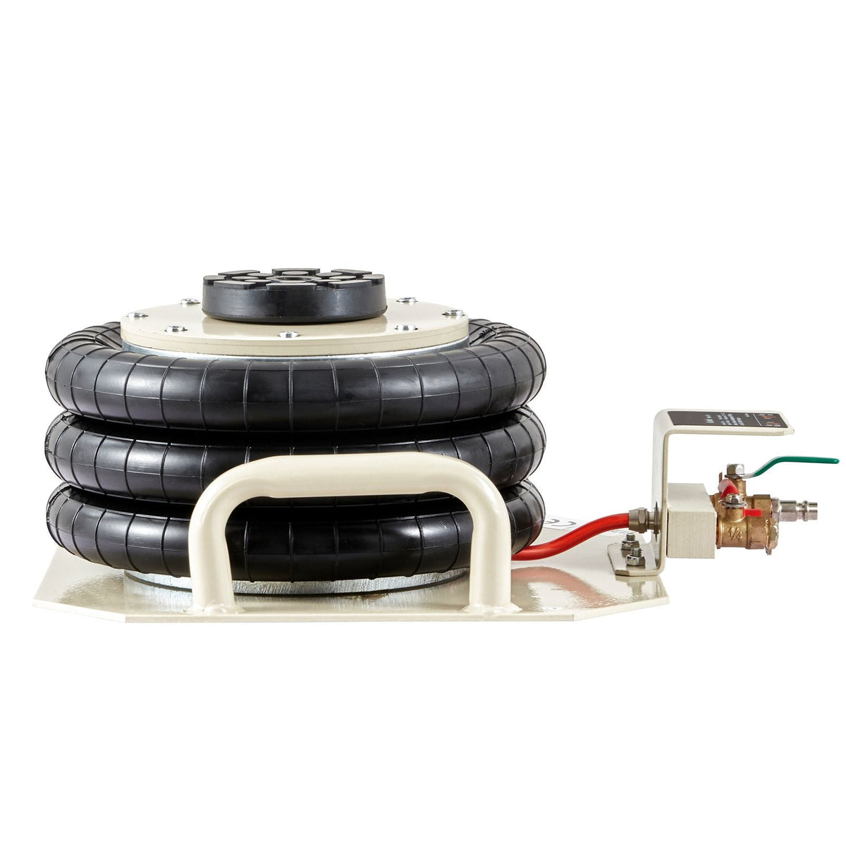 Air Jack, 3 Ton/6600 lbs Triple Bag Air Jack, Airbag Jack with Six Steel Pipes, Lift up to 17.7 inch/450 mm, 3-5 s Fast Lifting Pneumatic Jack, with Side Handles for Car, Garage, Repair (White)