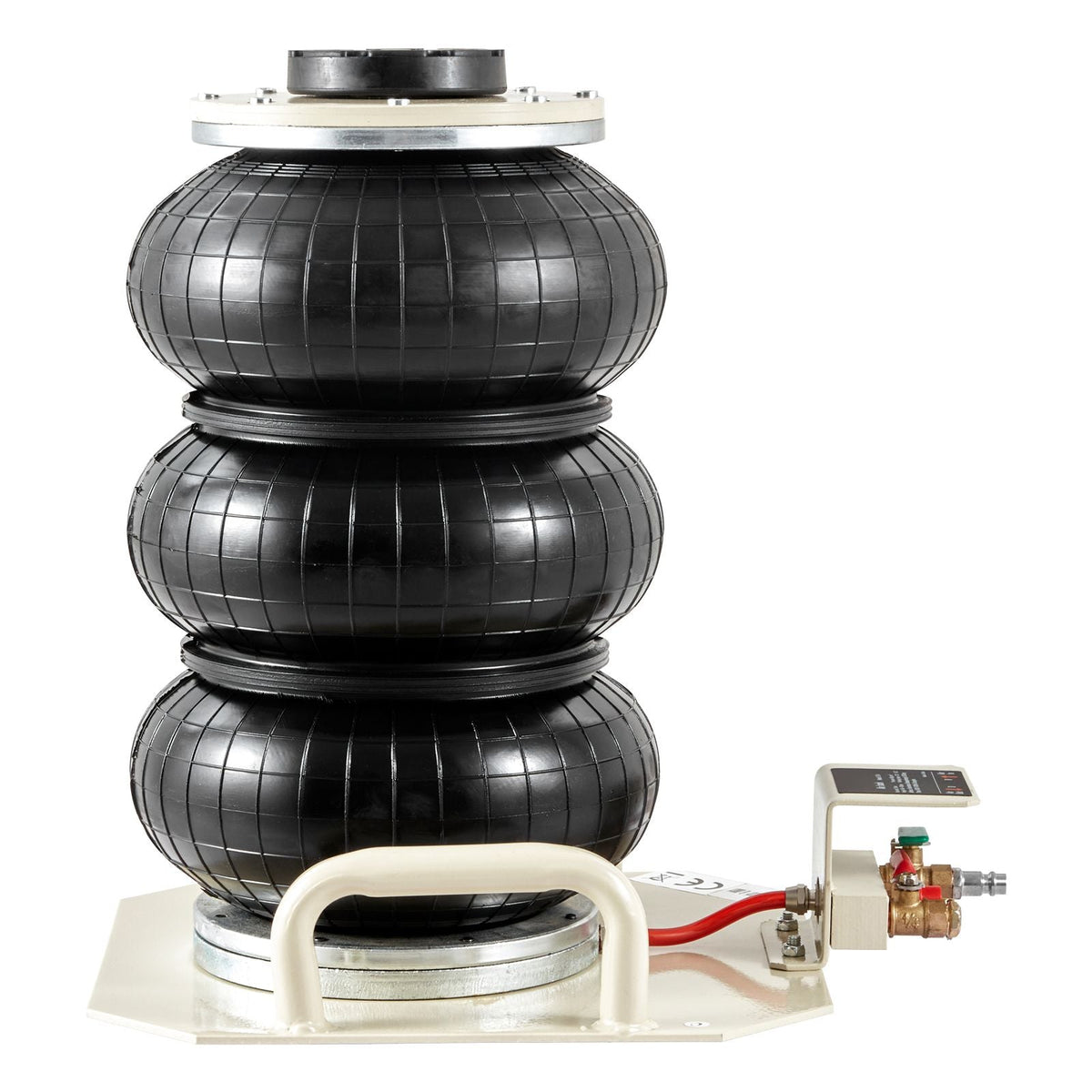 Air Jack, 3 Ton/6600 lbs Triple Bag Air Jack, Airbag Jack with Six Steel Pipes, Lift up to 17.7 inch/450 mm, 3-5 s Fast Lifting Pneumatic Jack, with Side Handles for Car, Garage, Repair (White)