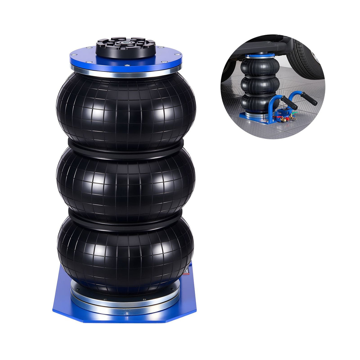 Air Jack, 3 Ton/6613 lbs Triple Bag Air Jack, Airbag with Six Steel Pipes, Lift Up to 17.7 inch/450 mm, 1-6 s Fast Lifting Pneumatic with Short Handles for Car, SUV, Pickup Truck Repair, Garage