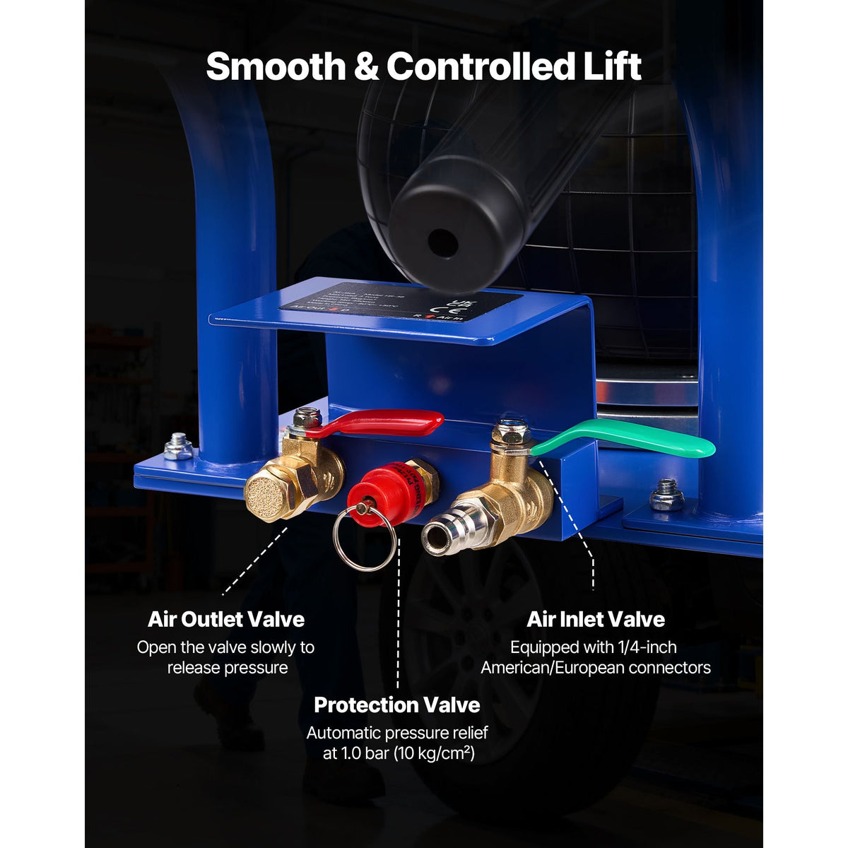 Air Jack, 3 Ton/6613 lbs Triple Bag Air Jack, Airbag with Six Steel Pipes, Lift Up to 17.7 inch/450 mm, 1-6 s Fast Lifting Pneumatic with Short Handles for Car, SUV, Pickup Truck Repair, Garage