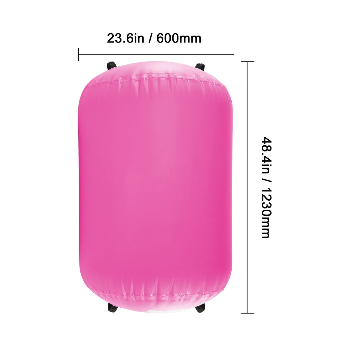 Air Mat Tumble Track Air Spot, Round Inflatable Air Roller, Air Barrel Gymnastic Equipment with Electric Pump, Tumbling Backbend Trainer for Home Use/Gym/Yoga/Cheerleading/Beach/Park/Water, Pink