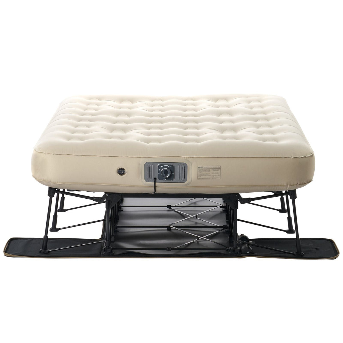 Air Mattress with Frame, Inflatable 2 Person Camping Cot with Built-in Pump, Portable Folding Air Beds Supports 600 lbs, Blow Up Anywhere Bed for Guests Camping Travel Indoor & Outdoor Use