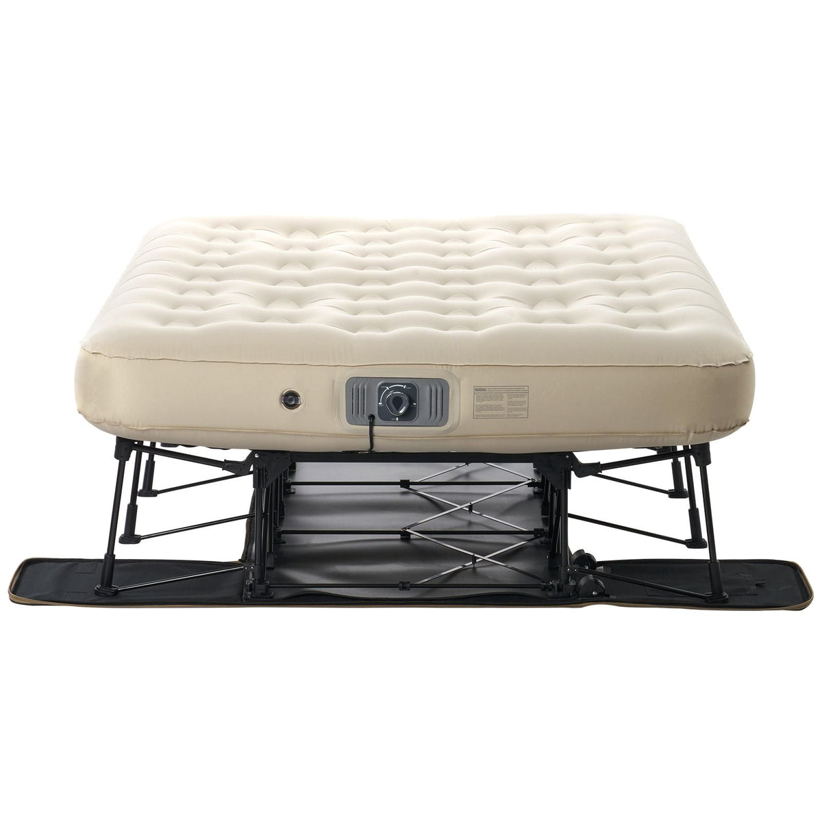 Air Mattress with Frame, Inflatable 2 Person Camping Cot with Built-in Pump, Portable Folding Air Beds Supports 600 lbs, Blow Up Anywhere Bed for Guests Camping Travel Indoor & Outdoor Use