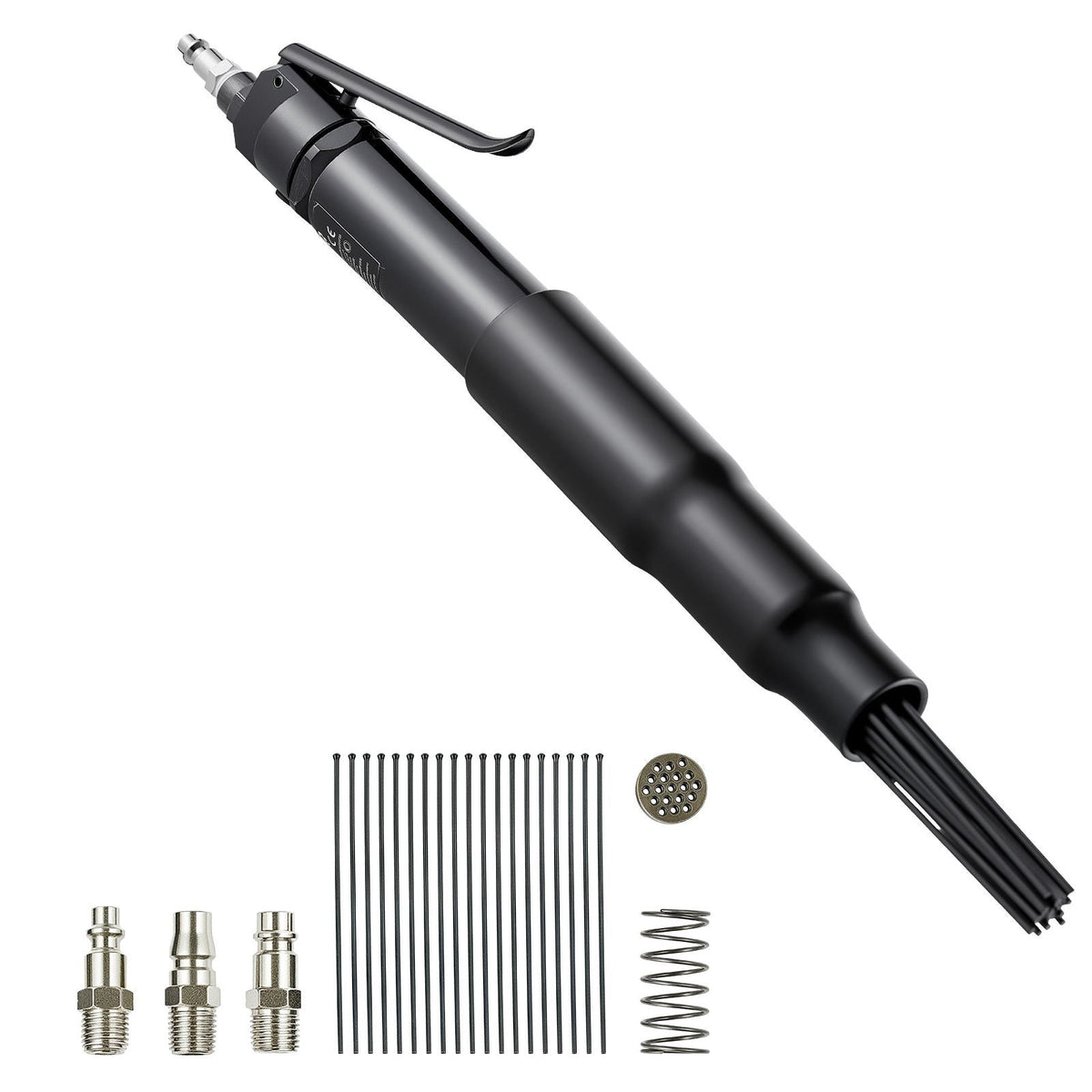 Air Needle Scaler, 3400BPM Pneumatic Scaler for Rust Paint Removal - with 3-Speed Adjustment, 19 Hardened Needles & 3 Air Nozzle Connectors - Lightweight, Compact & Ergonomic Grip