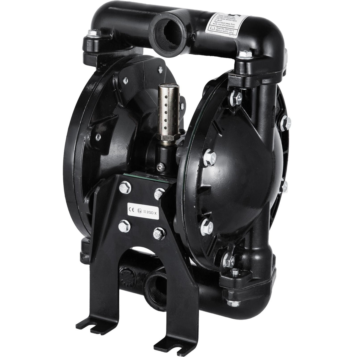 Air-Operated Double Diaphragm Pump 1 inch Inlet Outlet Aluminum 35 GPM Max 120PSI, Nitrile Diaphragm, QBY4-25L-1inch-35