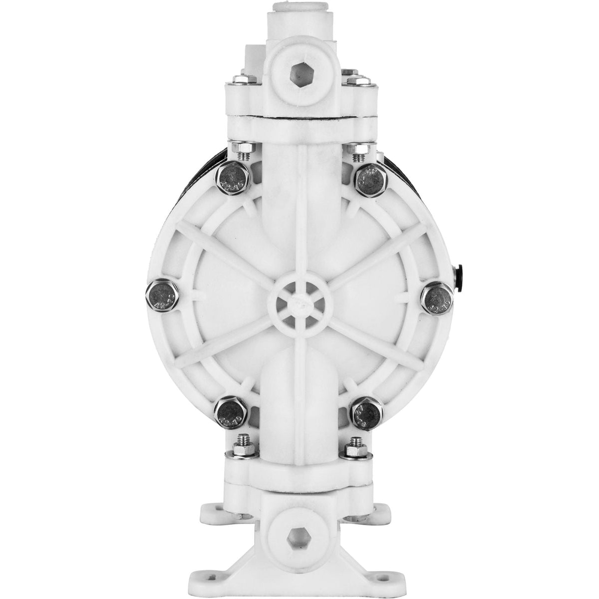 Air-Operated Double Diaphragm Pump, 1/2 in Inlet & Outlet, Polypropylene Body, 2.5 GPM & Max 80PSI, PTFE Diaphragm Pneumatic Transfer Pump for Petroleum, Diesel, Oil & Low Viscosity Fluids