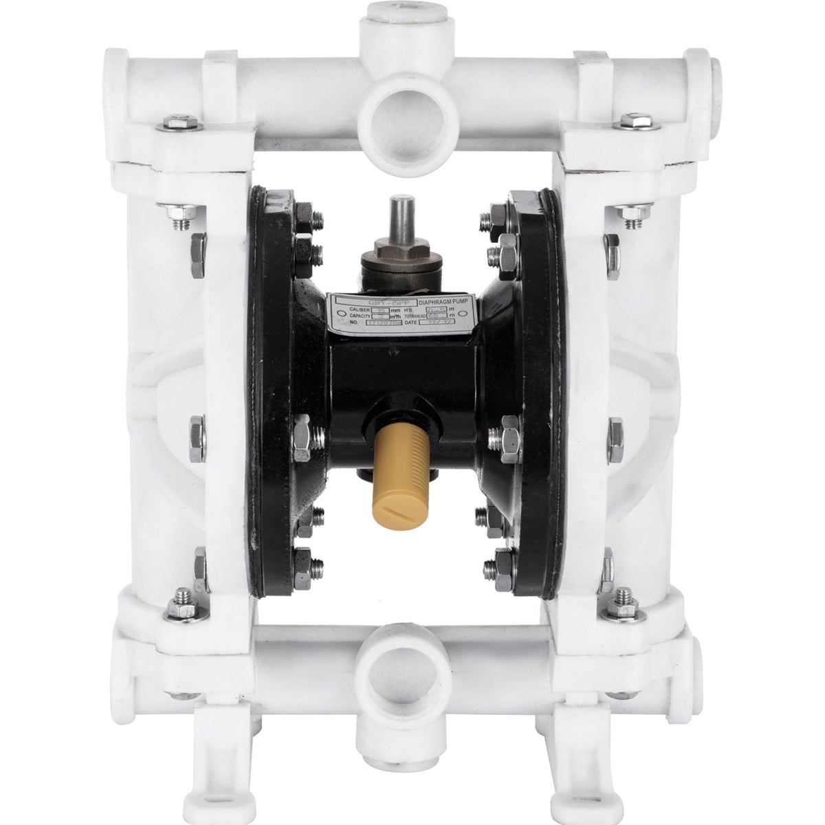 Air-Operated Double Diaphragm Pump, 1/2 in Inlet & Outlet, Polypropylene Body, 2.5 GPM & Max 80PSI, PTFE Diaphragm Pneumatic Transfer Pump for Petroleum, Diesel, Oil & Low Viscosity Fluids