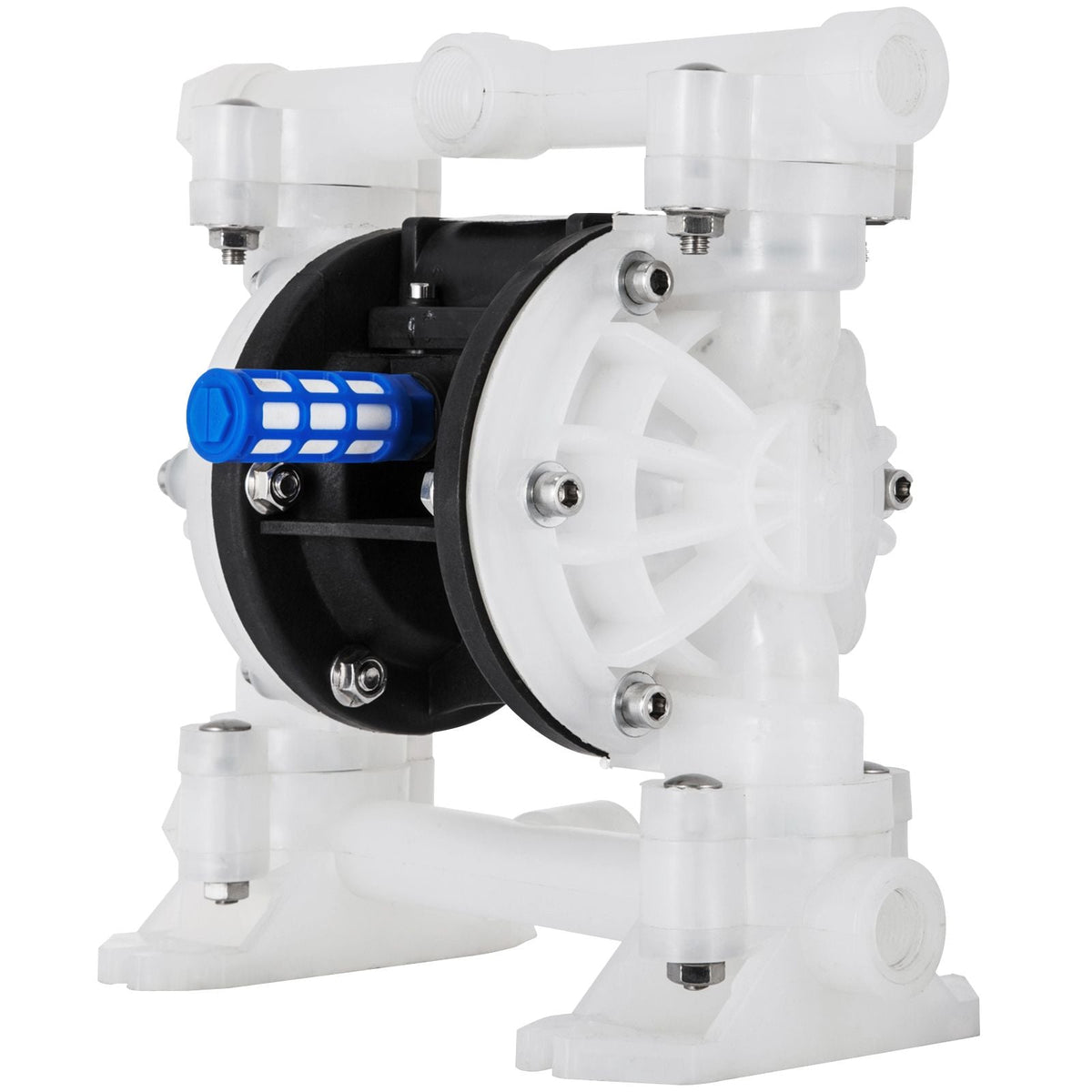 Air-Operated Double Diaphragm Pump, 1/2 in Inlet & Outlet, Polypropylene Body, 8.8 GPM & Max 120PSI, PTFE Diaphragm Pneumatic Transfer Pump for Petroleum, Diesel, Oil & Low Viscosity Fluids